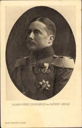 Ak Großherzog Wilhelm Ernst von Sachsen Weimar Eisenach, Orden