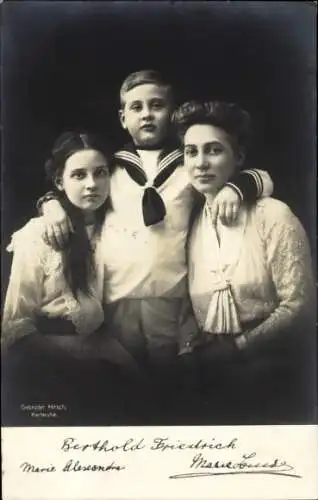 Ak Berthold Friedrich von Baden, Marie Alexandra von Baden, Maria Luise von Hannover Cumberland