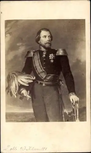 CdV Willem III., König der Niederlande, Portrait