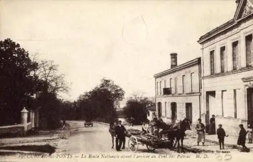 Ak Cubzac les Ponts Gironde, Nationalstraße, Pont des Pietons