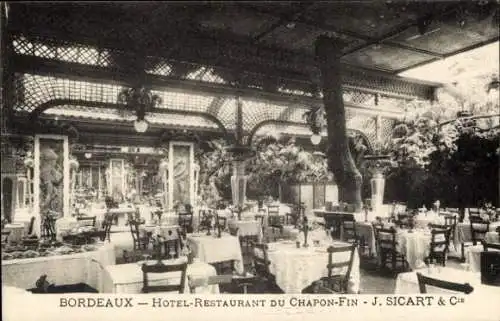 Ak Bordeaux Gironde, Hotel Restaurant du Chapon Fin, J. Sicart et Cie.