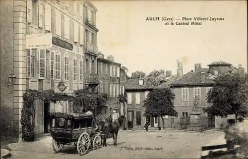 Ak Auch Gers, Place Villaret-Joyeuse, Central Hotel