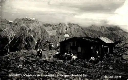 Ak Innsbruck Tirol, Patscherkofel, Patscherkofelschutzhaus, Gipfelhütte