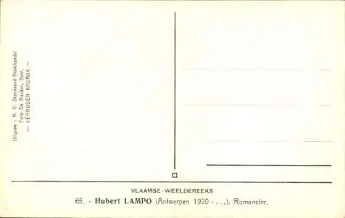 Ak Schriftsteller Hubert Lampo, Porträt