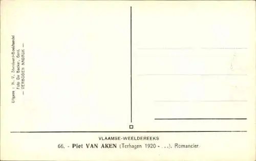 Ak Schriftsteller Piet van Aken, Porträt