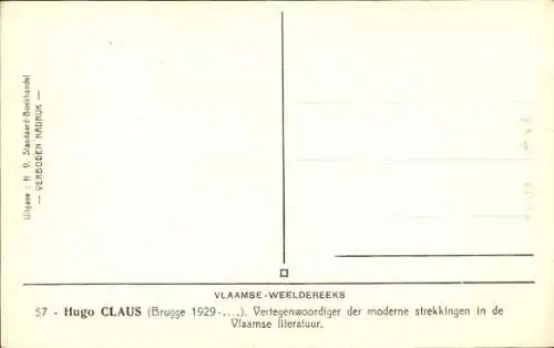 Ak Schriftsteller Hugo Claus, Porträt