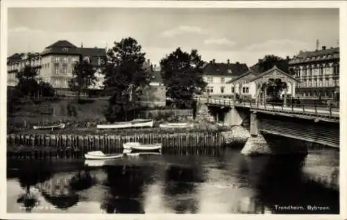 Ak Trondhjem Trondheim Norwegen, Brücke, Altstadt