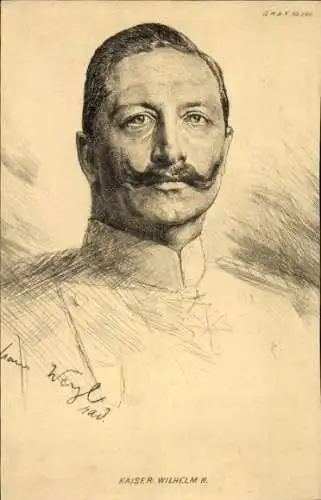 Künstler Ak Kaiser Wilhelm II., Porträt