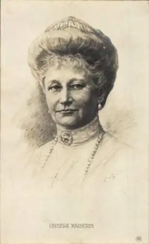 Künstler Ak Kaiserin Auguste Viktoria, Portrait