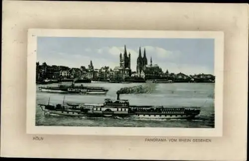 Ak Köln am Rhein, Panorama vom Rhein gesehen