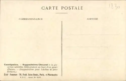 Künstler Ak Frank, H., Scabieuse des Champs, Chaumel Suppositories, Pharmacy