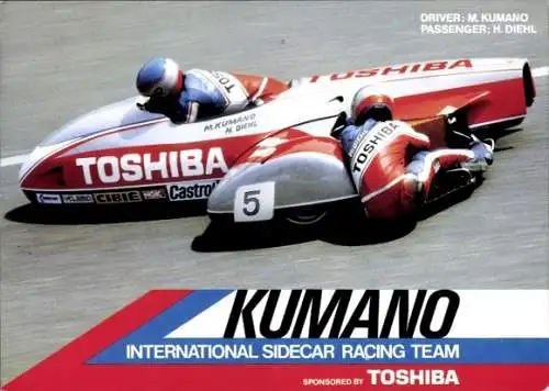 Ak Rennfahrer M. Kumano, H, Diehl, Motorrennsport