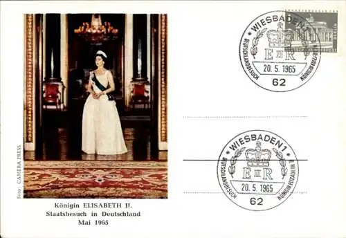 Ak Königin Elisabeth II, Queen Elizabeth II, Staatsbesuch in Deutschland Mai 1965