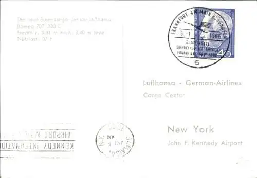 Ak Deutsches Passagierflugzeug, Lufthansa, Supercargo Jet Boeing 707 330 C