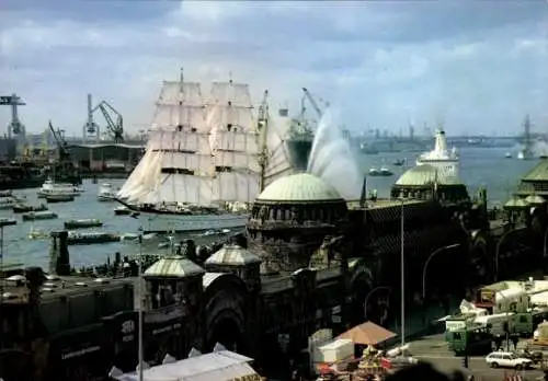 Ak Hamburg, Hafen, Segelschulschiff Gorch Fock