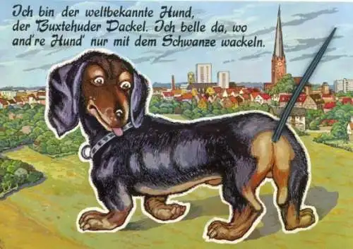 Mechanik Ak Hund mit wackelndem Schwanz, Buxtehuder Dackel