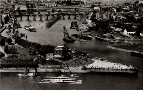 Ak Koblenz am Rhein, Deutsches Eck an Rhein und Mosel, Schiffe