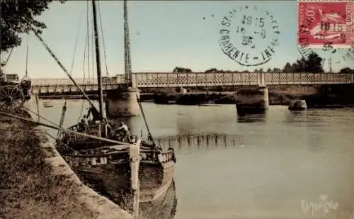 Ak Taillebourg Charente-Maritime, La Charente, Brücke