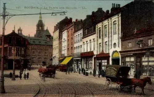 Ak Roubaix Nord, La Place des Halles