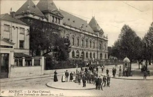 Ak Roubaix Nord, La Place Chevreuil, National School of Fine Arts