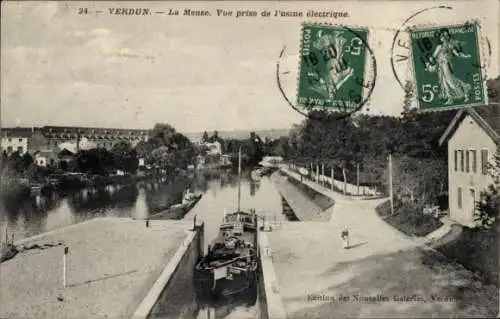 Ak Verdun Meuse, Vue prise de l'usine electrique