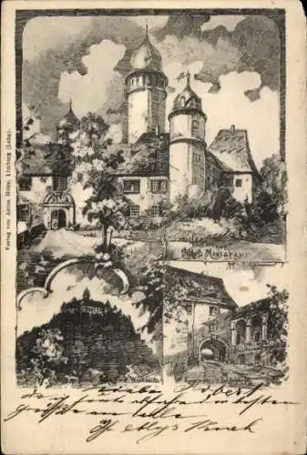 Künstler Ak Assmann, P., Montabaur, Schloss, Schlosshof, Westseite