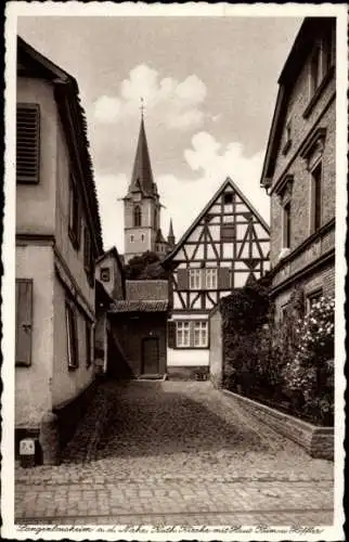 Ak Langenlonsheim an der Nahe Pfalz, Katholische Kirche, Haus Heimann Höffler