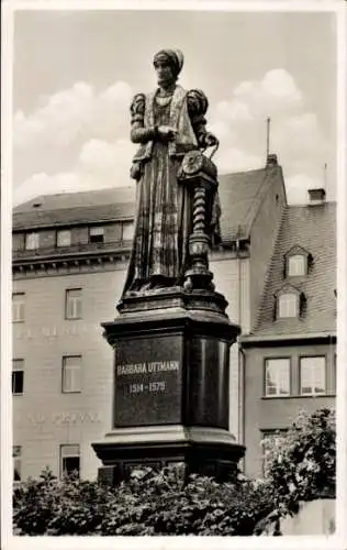 Ak Annaberg Buchholz Erzgebirge, Barbara Uttmann Denkmal