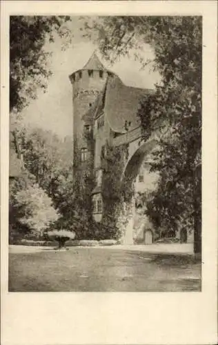 Ak Steinbach Michelstadt im Odenwald, Schloss Fürstenau, Winter, Wasserburg