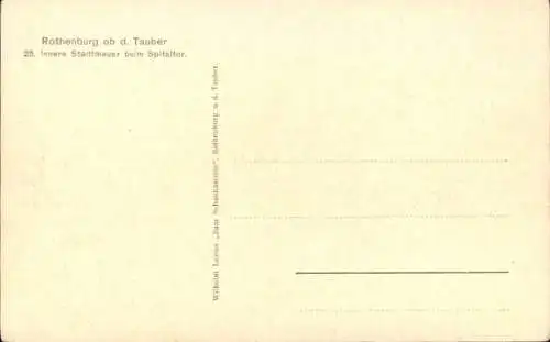 Ak Rothenburg ob der Tauber Mittelfranken, innere Stadtmauer, Spitaltor