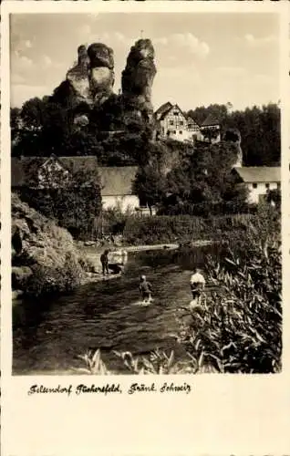 Ak Tüchersfeld Pottenstein Oberfranken, Felsendorf