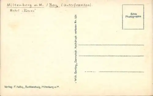 Ak Miltenberg in Unterfranken Bayern, Hotel Riesen