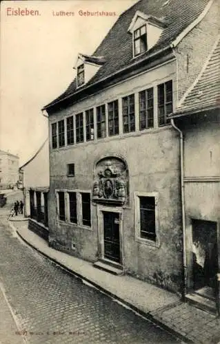 Ak Lutherstadt Eisleben in Sachsen Anhalt, Luthers Geburtshaus von außen