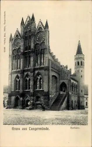 Ak Tangermünde an der Elbe, Rathaus