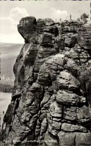 Ak Bad Schandau an der Elbe, Lilienstein, Mulattenkopf