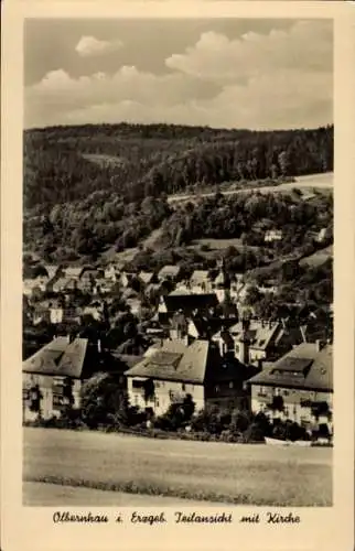 Ak Olbernhau im Erzgebirge, Teilansicht, Kirche