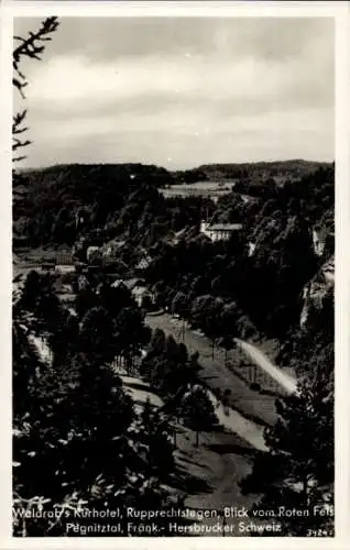 Ak Rupprechtstegen Hartenstein an der Pegnitz Mittelfranken, Waldrabs Kurhotel, Blick vom Roten Fels