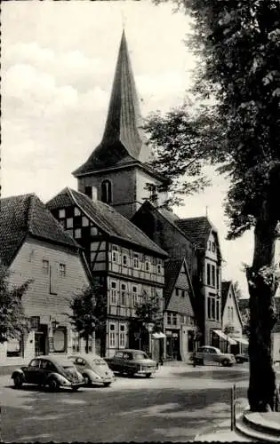 Ak Melle in Niedersachsen, Markt, evangelische Kirche