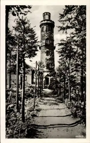 Ak Oybin in der Oberlausitz, Zittauer Gebirge, Hochwald, Hvozd, Turm