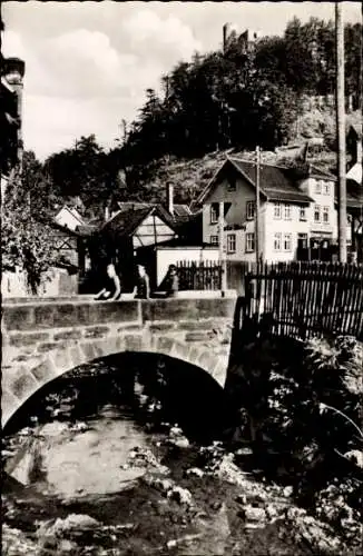 Ak Steinbach Hallenberg im Thüringer Wald, Teilansicht, Ruine