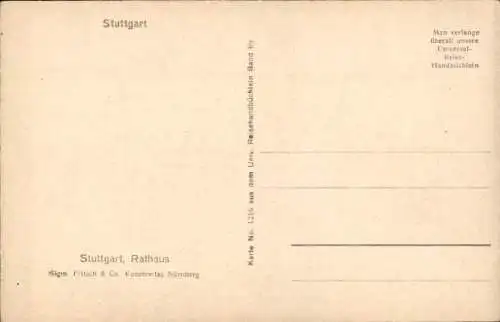 Ak Stuttgart in Württemberg, Rathaus
