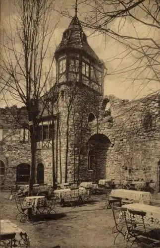 Ak Rathen an der Elbe Sächsische Schweiz, Hotel, Restaurant Burg-Ruine