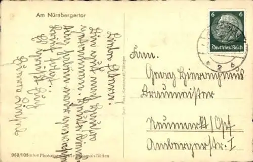 Ak Erlangen in Mittelfranken Bayern, Am Nürnbergertor