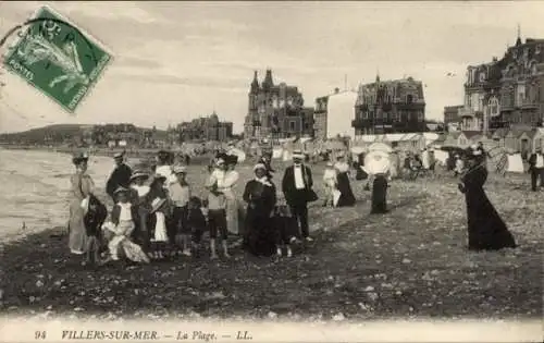 Ak Villers sur Mer Calvados, Strand