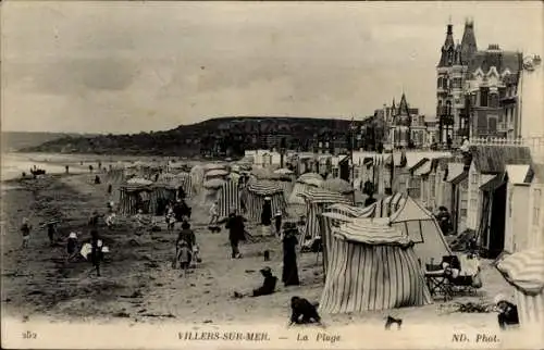 Ak Villers sur Mer Calvados, Strand