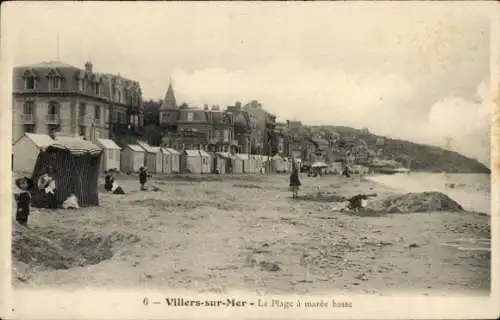 Ak Villers sur Mer Calvados, plage a maree basse