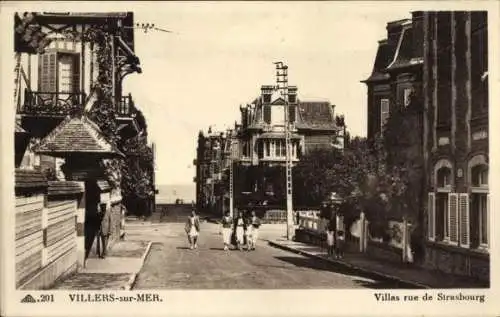 Ak Villers sur Mer Calvados, Villas rue de Strasbourg