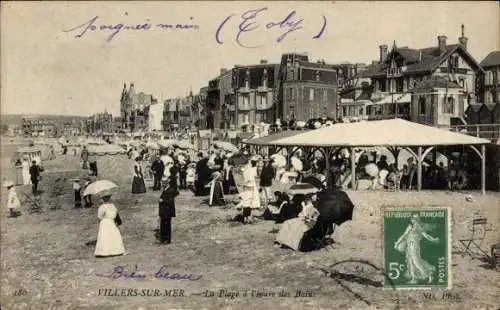 Ak Villers sur Mer Calvados, Plage a l'heure des Bains