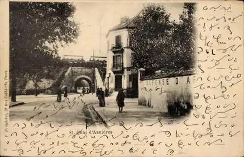 Ak Asnières sur Seine Hauts-de-Seine, Quai