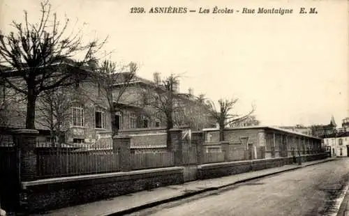 Ak Asnières sur Seine Hauts-de-Seine, Ecoles, Rue Montaigne